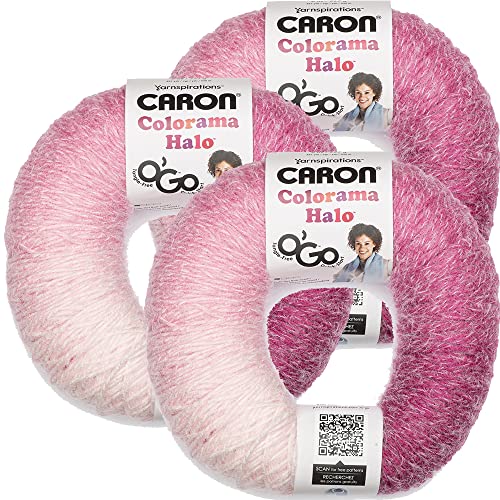 Caron 29102828001P03 COLORAMA HALO O'GO Garn, Acryl, Orchidee Frost, 227G, 3 Count von Caron