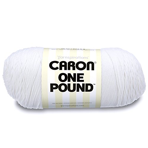 Caron 29401010501 One Pound Solid Garn, 473 g, Gauge 4 Medium, 100% Acryl – Weiß – zum Häkeln, Stricken und Basteln (1 Stück) von Caron