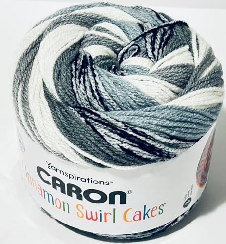 Caron Cinnamon Swirl Cakes Garn, Cookie Cream Swirl, Schwarz und Weiß Caron Cinnamon Swirl Cakes Garn, Cookie Cream Swirl, Schwarz und Weiß von Caron