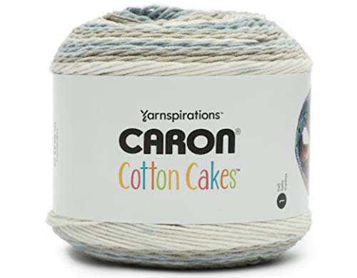 Caron Cotton Cakes Selbststreifendes Garn, 485 m, 250 g (gesträhntes Blau) von Caron