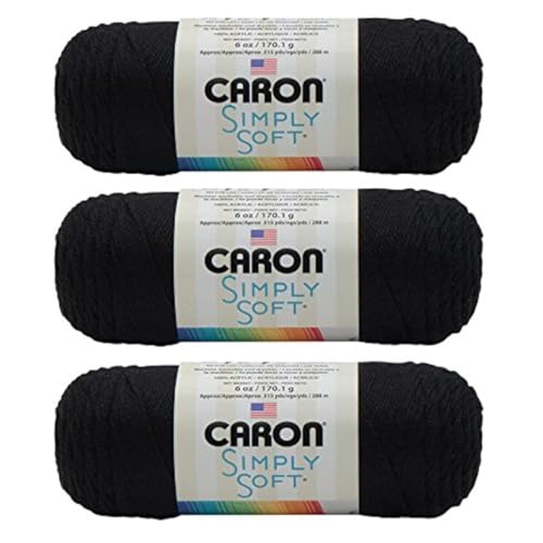 Caron Einfach weich Garn, Acryl, Schwarz, 6oz, 3 Caron Einfach weich Garn, Acryl, Schwarz, 6oz, 3 von Caron
