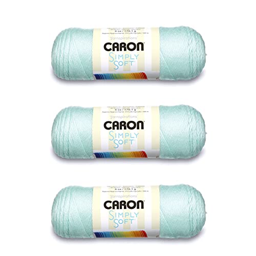 Caron Simply Soft Green Garn – 3 Packungen mit 170 g – Acryl – 4 Medium (Kammgarn) – 300 Meter – Stricken, Häkeln und Basteln von Caron