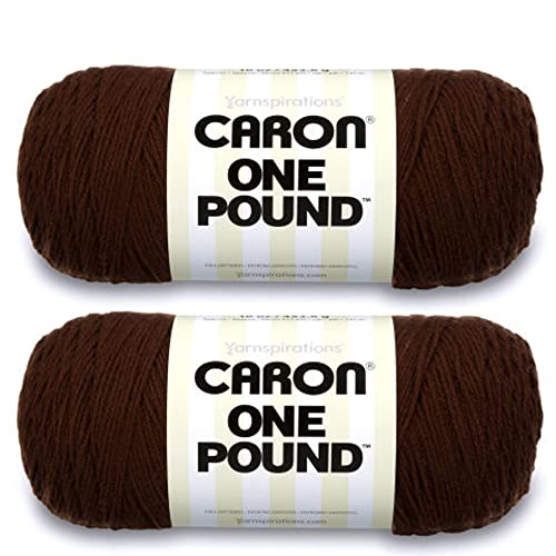 Caron Espresso-Garn, 1 Pfund, 2 Packungen mit 454 g – Acryl – 4 Medium (Kammgarn) – 800 m – Stricken/Häkeln von Caron