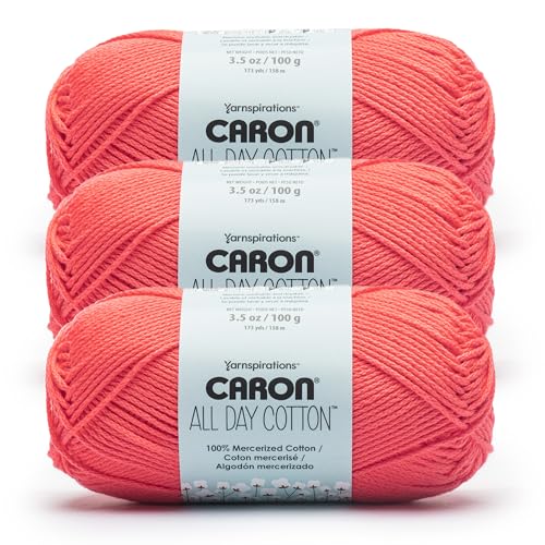 Caron Ganztägige Baumwolle, 100% merzerisiertes Baumwollgarn, 170 m, Kirschrot, 3 Stück Caron Ganztägige Baumwolle, 100% merzerisiertes Baumwollgarn, 170 m, Kirschrot, 3 Stück von Caron