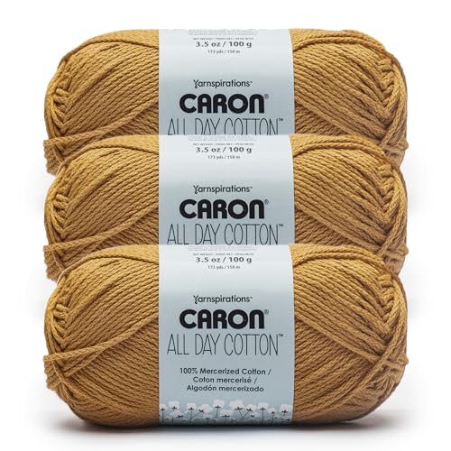 Caron Ganztägige Baumwolle, 3 Stück, 100% merzerisiertes Baumwollgarn, 173 m/100 g Caron Ganztägige Baumwolle, 3 Stück, 100% merzerisiertes Baumwollgarn, 173 m/100 g von Caron