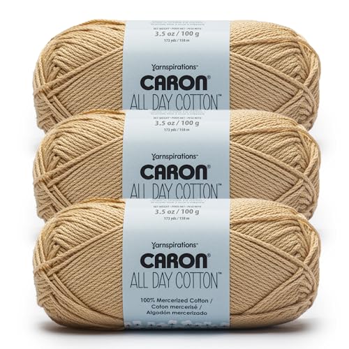 Caron Ganztägige Baumwolle – 3 Stück 170 m/100% merzerisiertes Baumwollgarn von Caron