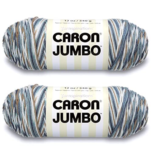 Caron Jumbo Prints Country Basket Garn – 2 Packungen mit 340 g – Acryl – 4 Medium (Kammgarn) – 450 Meter – Stricken/Häkeln von Caron