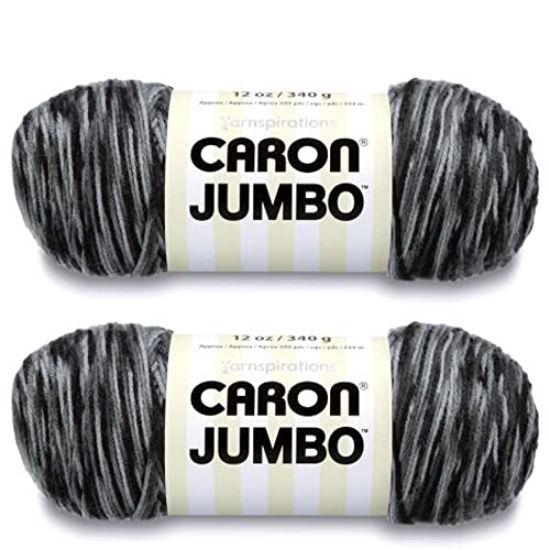 Caron Jumbo Prints Dalmatiner-Garn – 2 Packungen mit 340 g – Acryl – 4 Medium (Kammgarn) – 595 Meter – Stricken/Häkeln von Caron