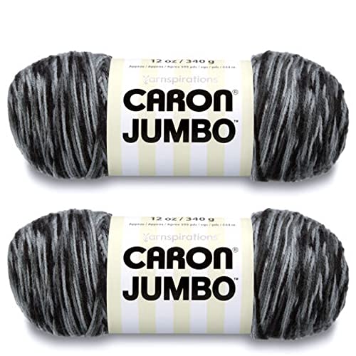 Caron Jumbo Prints Dalmatiner-Garn – 2 Packungen mit 340 g – Acryl – 4 Medium (Kammgarn) – 595 Meter – Stricken/Häkeln von Caron