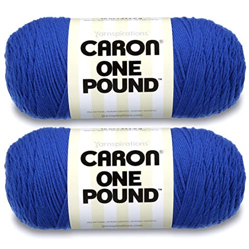 Caron One Pound Royalty Garn – 2 Packungen mit 454 g – Acryl – 4 Medium (Kamm) – 800 Meter – Stricken/Häkeln von Caron
