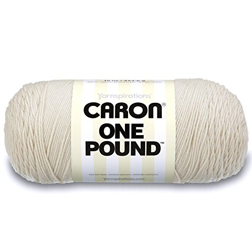 Caron One Pound Solids Garn, mittelgroß, 100% Acryl, 170 g, gebrochenes Weiß, für Häkeln, Stricken und Basteln von Caron