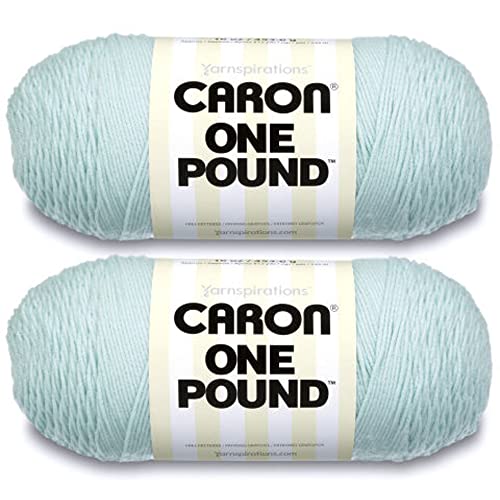 Caron Hellgrünes Garn – 2 Packungen mit 454 g – Acryl – 4 Medium (Kammgarn) – 800 Meter – Stricken/Häkeln von Caron