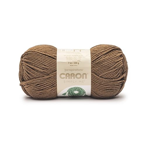 Caron Simply Me Bronzite-Garn, 2 Stück, 160 g, 62% Acryl, 20% Nylon, 18% Wolle, Nr. 5 sperrig, 197 Meter – Stricken/Häkeln von Caron