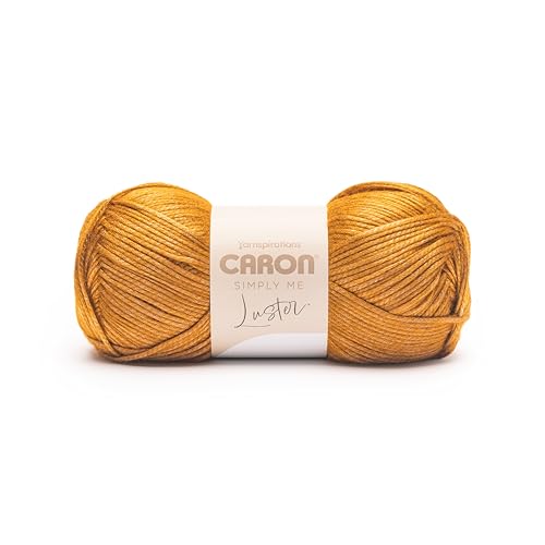 Caron Simply Me Luster Golden Garn, 2 Stück, 170 g, 65% Nylon, 35% Acryl, Nr. 4 Kammgarn (Medium), 300 m – Stricken/Häkeln von Caron