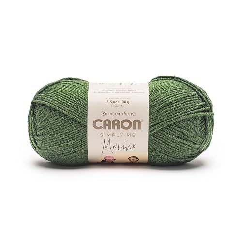 Caron Simply Me Merino Basilikum Heather Garn, 3 Stück, 100 g, 50% Acryl, 50% Merinowolle, #3 DK (hell), 215 Meter – Stricken/Häkeln von Caron