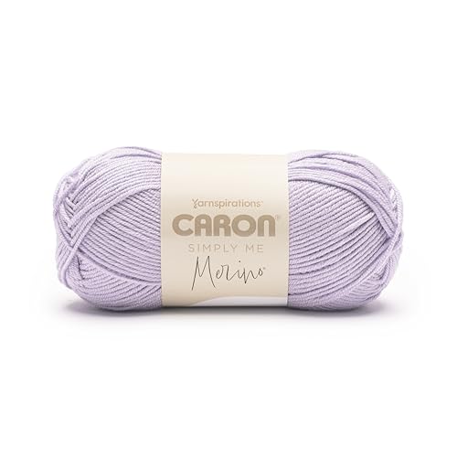 Caron Simply Me Merino Blasses Glyzinien-Garn, 3 Stück, 100 g, 50% Acryl, 50% Merinowolle, #3 DK (hell), 215 Meter – Stricken/Häkeln von Caron