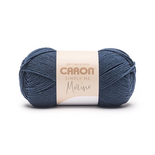 Caron Simply Me Merino Deep Water Heather Garn, 3 Stück, 100 g, 50% Acryl, 50% Merinowolle, #3 DK (hell), 215 Meter – Stricken/Häkeln von Caron