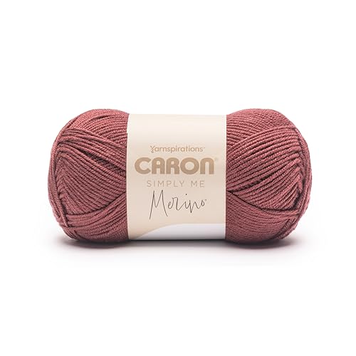 Caron Simply Me Merino-Garn Granatapfelrot, 3 Stück, 100 g, 50% Acryl, 50% Merinowolle, #3 DK (hell), 215 Meter – Stricken/Häkeln von Caron