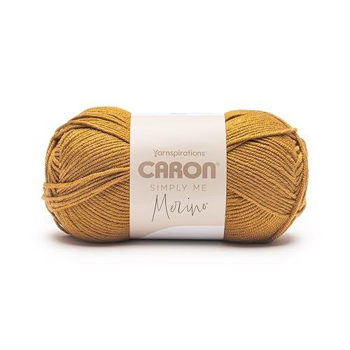 Caron Simply Me Merino-Karamellgarn, 3 Stück, 100 g, 50% Acryl, 50% Merinowolle, #3 DK (hell), 215 Meter – Stricken/Häkeln von Caron