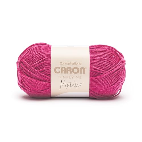 Caron Simply Me Merino Shocking Pink Garn, 3 Stück, 100 g, 50% Acryl, 50% Merinowolle, #3 DK (hell), 215 Meter – Stricken/Häkeln von Caron