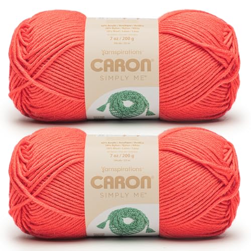 Caron Simply Me Rubin-Garn, 2 Stück, 200 g, 62% Acryl, 20% Nylon, 18% Wolle, #5 sperrig, 240 Meter – Stricken/Häkeln Caron Simply Me Rubin-Garn, 2 Stück, 200 g, 62% Acryl, 20% Nylon, 18% Wolle, #5 sperrig, 240 Meter – Stricken/Häkeln von Caron