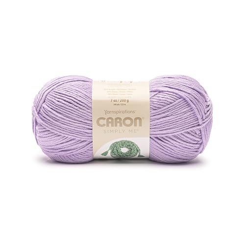 Caron Simply Me Strickgarn, fliederfarben, 2 Stück, 160 g, 62% Acryl, 20% Nylon, 18% Wolle, Nr. 5 sperrig, 197 Meter von Caron