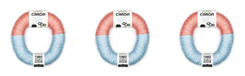Caron Simply Royal Strawberry/Soft Blue Garn – 3 Packungen mit 140 g – Acryl – 4 Medium (Kammgarn) – 220 Meter – Stricken, Häkeln und Basteln von Caron