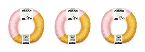 Caron Simply Royal Soft Pink/Gold Garn – 3 Packungen mit 140 g – Acryl – 4 Medium (Kammgarn) – 220 Meter – Stricken, Häkeln und Basteln Caron Simply Royal Soft Pink/Gold Garn – 3 Packungen mit 140 g – Acryl – 4 Medium (Kammgarn) – 220 Meter – Stricken, Häkeln und Basteln von Caron