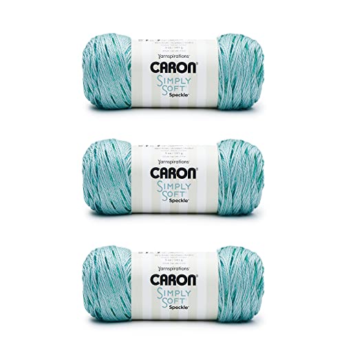 Caron Simply Soft Abyss Speckle Garn – 3 Packungen mit 141 g – Acryl – 4 Medium (Kammgarn) – 230 Meter – Stricken/Häkeln von Caron