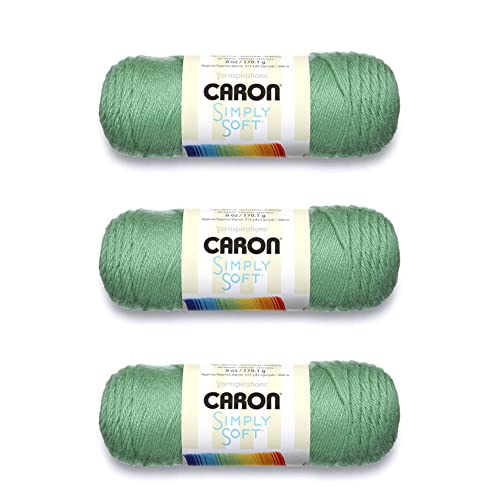 Caron Simply Soft Salbei-Garn – 3 Packungen mit 170 g – Acryl – 4 Medium (Kammgarn) – 315 Meter – Stricken/Häkeln Caron Simply Soft Salbei-Garn – 3 Packungen mit 170 g – Acryl – 4 Medium (Kammgarn) – 315 Meter – Stricken/Häkeln von Caron