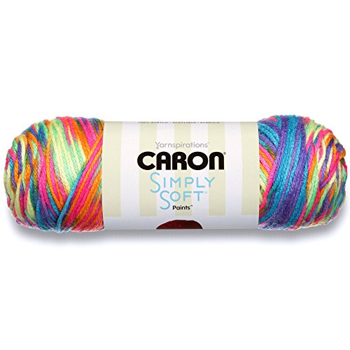 Caron Simply Soft Ombre Garn, ca. 141 g, Avocado mit Farbverlauf Rainbow Bright von Caron