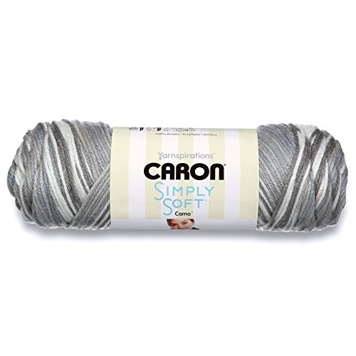 Caron Simply Soft Ombre Garn, ca. 141 g, Avocado mit Farbverlauf Snow Camo von Caron