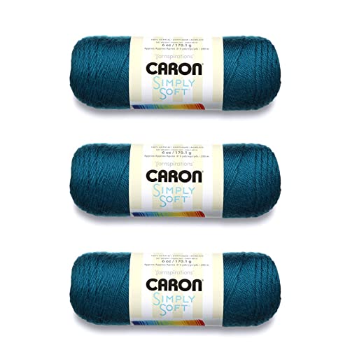 Caron Simply Soft Pagoden-Garn, Acryl, 3 Stück, 170 g, 4 Medium (Kammgarn), 300 m, Stricken/Häkeln von Caron