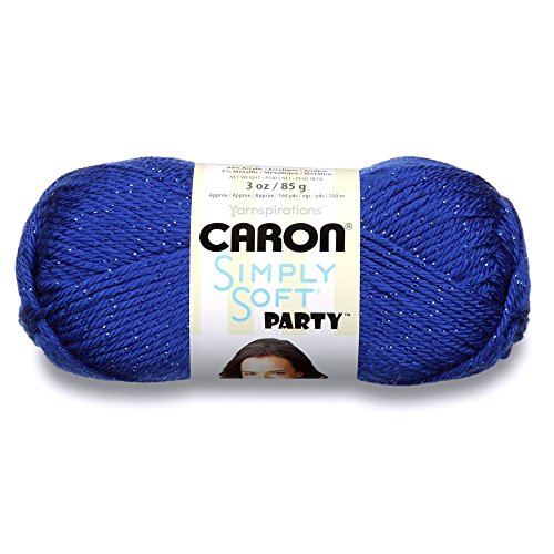 Caron Simply Soft Party-Garn, 85 g, mittelgroßes Kammgarn 4 Gauge, Royal – zum Häkeln, Stricken und Basteln von Caron