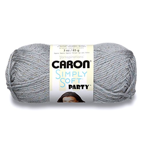 Caron Simply Soft Party Yarn-85g- Silver Sparkle von Caron