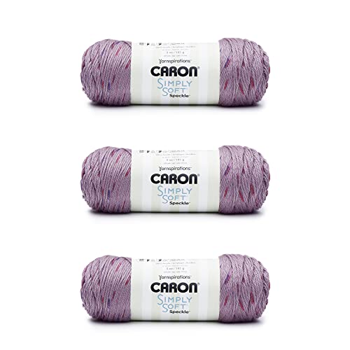 Caron Simply Soft Snapdragon Speckle Garn – 3 Packungen mit 141 g – Acryl – 4 Medium (Kammgarn) – 230 Meter – Stricken/Häkeln von Caron