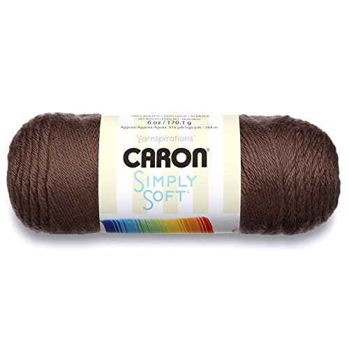 Caron Simply Soft Solids Garn, 170 g, Stärke 4, 100% Acryl, Braun – maschinenwaschbar und trocknergeeignet von Caron