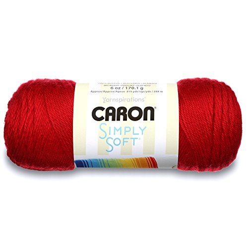 Caron Simply Soft Solids Garn, 170 g, Stärke 4, Medium, 100% Acryl, Ernterot, maschinenwaschbar und trocknergeeignet von Caron