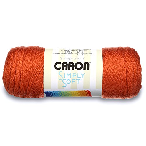 Caron Simply Soft Solids Garn, 170 g, Stärke 4, 100 % Acryl, Kürbis, maschinenwaschbar und trocknergeeignet von Caron