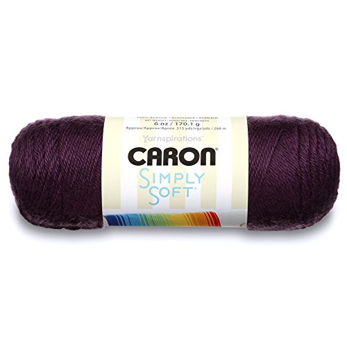 Caron Simply Soft Solids Garn, 170 g, Stärke 4, Medium, 100 % Acryl, Violett – maschinenwaschbar und trocknergeeignet. von Caron