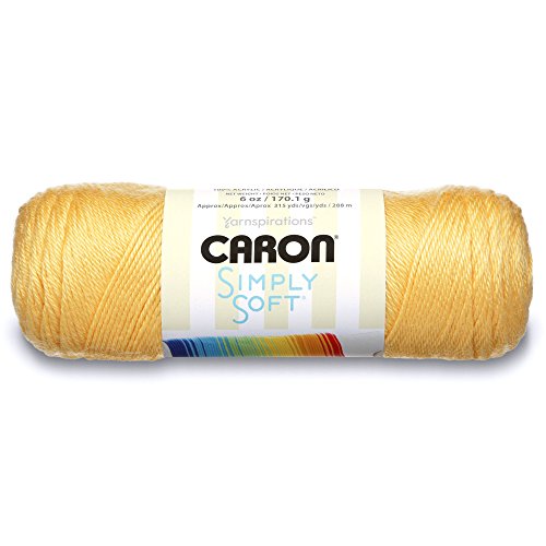 Caron Simply Soft Solids Garn, mittelstark, 100% Acryl, 170 g, Sunshine, maschinenwaschbar und trocknergeeignet, 4 Stück von Caron