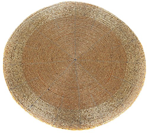 30 cm Glasperlen, Tischset, Runde Untersetzer gold von Carousel Home