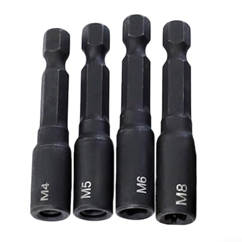 4 Stück M6-M14 Wasserhahn-Adapter, 1/4 Zoll Sechskantschaft, festere Schraube, Gewindebohrer-Adapter, Verlängerungsstangenhalter (Typ A) von Carpango