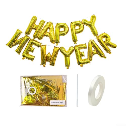 40,6 cm 2024 Luftballons, Happy New Year Graduation Dekorationen Aluminiumfolie Ballon Neujahr Party Ballons (Goldfarbe) von Carpango