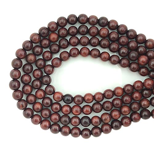 CarpenterC 200pcs 8mm Gorgeous Natural Round Polished Rosewood Loose Beads for Jewelry Making DIY Handmade Crafts von CarpenterC