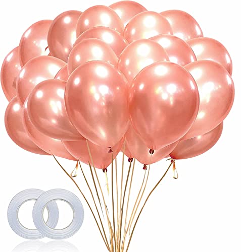 100 Luftballons * Rosegold * zur Dekoration für Hochzeit, Party und Geburtstag | Helium + Ballongas geeignet | Rose Gold Ballons Partydeko Rosa Metallic Deko von Carpeta