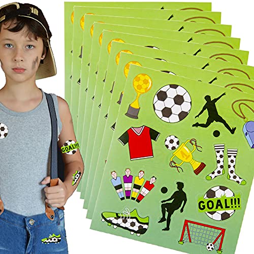 112 Sticker * FUSSBALL * als Mitgebsel, Geschenk oder zum Basteln | Soccer Aufkleber zum Kindergeburtstag und Mottoparty | plus Stickerbuch von Carpeta