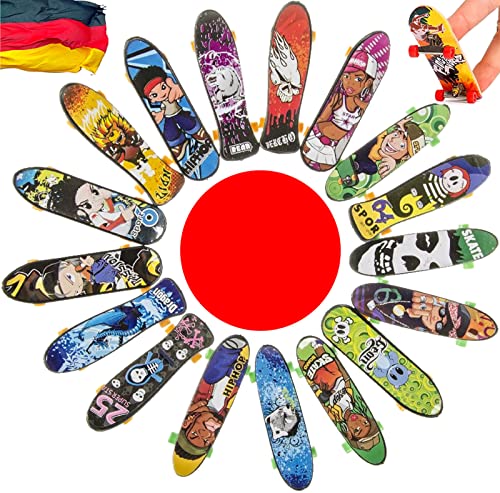 Carpeta 12x Finger Skateboard | Set aus Fingerskateboards mit verschiedenen Motiven | Perfekt als Mitgebsel und Spielzeug für Kindergeburtstag von Carpeta