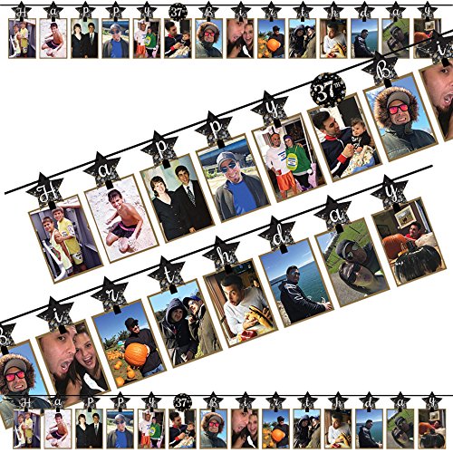 3,65m Partykette für 14 Fotos * Happy Birthday * als Deko zum Geburtstag | mit 28 Selbstklebende Zahlen für Jede Geburtstagszahl | Partydeko Foto-Girlande Flag Banner 3,65m Partykette für 14 Fotos * Happy Birthday * als Deko zum Geburtstag | mit 28 Selbstklebende Zahlen für Jede Geburtstagszahl | Partydeko Foto-Girlande Flag Banner von Carpeta