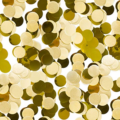 300 Teile Konfetti * Gold * als Deko für Goldene Hochzeit, Geburtstag und Party | rund; Ø2,5cm; aus Papier und Folie | Partydeko Tischdeko Confetti Set von Carpeta